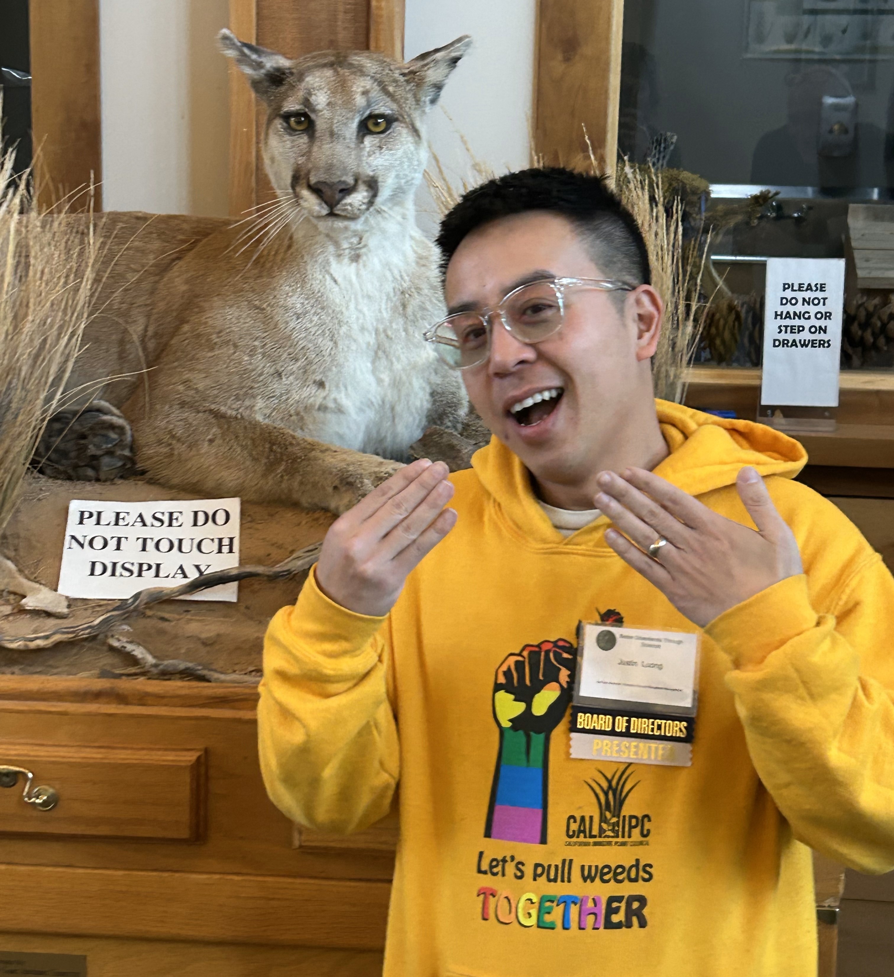 Justin conducting outreach at the California Native Grassland Association Building Better Grasslands Symposium